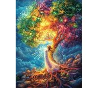 Colorful Tree with Exposed Roots 300 Pieces Set Classic Jigsaw Puzzle Mitos Fantástico Couple Puzzle Partners Mind Relaxation Wall Decor Easter New Year Creativity & Gift Giving 300 PCS