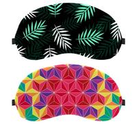Colorful Triangle Geometric Pattern Background 2-Pack Eye Patch and Eye Masks Set, Light-Blocking, Soft, Breathable Sleep Mask Kit