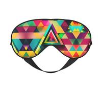 Colorful Triangle Pattern Print Soft Eye Mask - Comfortable Sleep, Elastic Nighttime Shade, Eye Covers for Travel, Meditation