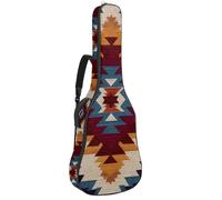 Colorful Tribal Ethnic Indian Art Texture Guitar Bag, Padded Acoustic Guitar Case Backpack with Adjustable Shoulder Strap Pockets