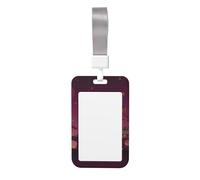 Colorful Tribal Floral Elephant Print Id Badge Holder Sliding Card Holder Vertical Card Protector Cover Case Teacher Lanyard for Office Women Men