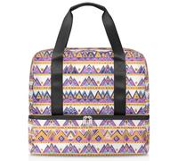 Colorful Tribal Theme Sports Duffle Bag for Women Men Kirls Boys Girls 21 L Weekend Overnight Bags Wet Seperated Tote Bag for Travel Gym Yoga