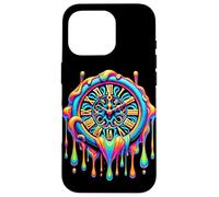 Colorful Trippy Melting Clock Psychedelic Art Case for iPhone 16 Pro