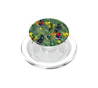 Colorful Tropical Birds and Green Nature Design PopSockets PopGrip for MagSafe