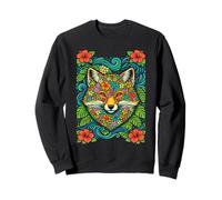 Colorful Tropical Fox Hawaiian Floral Animal Summer Vibes Sweatshirt
