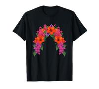 Colorful Tropical Hibiscus and Orchid Arch T-Shirt
