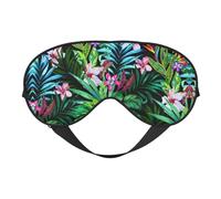 Colorful Tropical Leaf Print Satin Sleep Mask & Eye Mask | Deep Dream Sleep Masks for Women & Men | Soft Sleeping Eye Mask to Nourish Skin