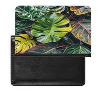 Colorful Tropical Leaves Pattern Passport Holder Passport Cover Protector Essentials with Credit Card Slots for Women Men