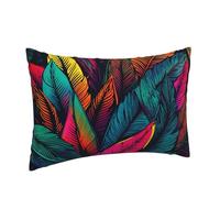 Colorful Tropical Leaves Pattern Pillowcase Fade-Resistant Pillow Cases Ultra Soft Bed Pillow Shams 12" x 18" Pillow Covers with Zipper Pillow Case Covers for Hair and Skin Pillow Sham Covers