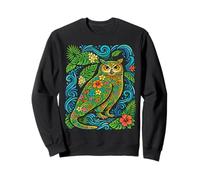Colorful Tropical Owl Hawaiian Floral Animal Summer Vibes Sweatshirt