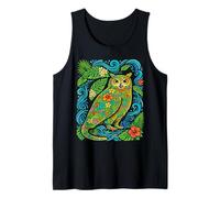 Colorful Tropical Owl Hawaiian Floral Animal Summer Vibes Tank Top