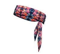 Colorful Tropical Plant Leaves Print Quick-Drying Sports Headband - Adjustable Elastic Sweatband, for Basketball, Running, Tennis