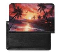 Colorful Tropical Sunset Passport Holder & Travel Wallet Passport Cover Protector Essentials with Credit Card Slots