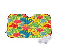 Colorful Tropical Yellow Wind Sun Shade for Car Sun Visor Foldable Vehicle Sunshade 27.5×51.2 Inch