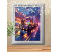 Colorful Truck Diamond Painting Kits,5D DIY Diamond Art Kits for Adults,Full Drill Gem Embroidery Arts Crafts Painting Pictures by Numbers 60x80cm,Diamond Art for Kids Gifts Home Wall Decor C3159