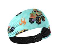 Colorful truck Fire Turquoise no slip thick headbands Stretchy sweat bands for head for Yoga basketball Workouts tennis accesorios para el cabello de mujeres