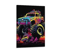 Colorful Truck Wall Art Canvas Poster Gorgeous Monster Truck Wall Decor Poster Dormitory Decor Painting Art