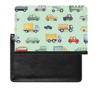 Colorful Trucks and Car PU Leather Passport Covers RFID Blocking Wallet Holder with Card Protector Slot Travel Accessories