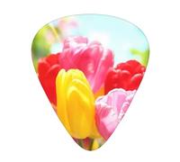 Colorful Tulips 12 Pack Guitar Plectrums With Storage Case, 0.46/0.71/0.96mm, Including Thin, Medium Thick Guitar Plectrums For Electric Guitars Bass Ukulele