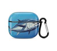 Colorful Tuna Bluetooth Earbuds Case Cover Full Body Shockproof Protection Hard Case Support Wireless Charging with Keychain Personalized Gift for AirPods 3