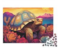 Colorful Turtle Landscape 1000Pc Jigsaw Puzzle Psychedelic Landscape Art - Decoration for Adults And Kids70x50cm/1000pcs