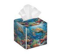 Colorful Turtle Ocean Tissue Storage Paper Holder Square Portable Napkin Dispenser For Bathroom Vanity Home