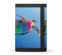 Colorful Turtle Pop Art Portrait Wallet for Men Trifold Wallets Credit Card Holder Minimalist Front Pocket for Women