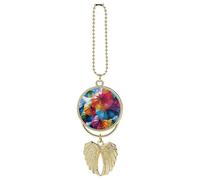 Colorful Umbrella Car Hanging Ornament Rear View Mirror Pendant Lucky Presents Hanging Ornament Funny Car Pendant for Office Auto Home Decoration Golden-style