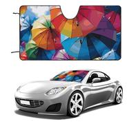 Colorful Umbrella Car Windshield Sun Shade Keep Car Interior Cool 55"x30" Folding Front Window Sun Shade, Heat Shield for SUV, Truck, Blocks UV