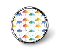 Colorful Umbrella Droplets Water Round Badge Button Pins Custom Brooches Lapel Pins for Women Men Clothing Decoration