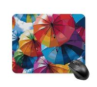 Colorful Umbrella Mouse Pad Square Mouse Mat Non-Slip Rubber Base Mousepad Wireless Mice Mat for Gaming, Office & Home, Waterproof Mouses Mats for Laptop/Desktop 20 * 25cm