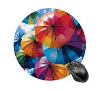 Colorful Umbrella Round Mouse Pad Smooth Glide Gaming Mousepad Extra Density Portable Comfortable Mouse Mat for Desk, Home, Office 7.8x7.8 Inches