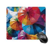 Colorful Umbrella Square Mouse Pad Portable Computer Mousepad with Non-Slip Rubber Base 18 * 22cm Ultra-Thin Gaming Mouse Mat for Computer Laptop Office Desk Accessories