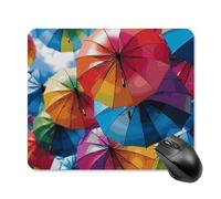 Colorful Umbrella Square Mouse Pad Portable Computer Mousepad with Non-Slip Rubber Base 25 * 30cm Ultra-Thin Gaming Mouse Mat for Computer Laptop Office Desk Accessories