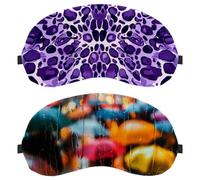 Colorful Umbrellas in Rainy Day 2-Pack Light-Blocking Soft Breathable Eye Masks with Eye Patches and Sleep Masks