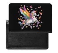 Colorful Un-icorns Butterflies Passport Holder Travel Passport Wallet Case | PU Leather Passport Protector, Travel Wallet with Credit Card Slots