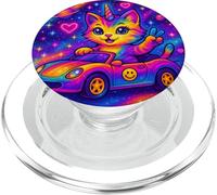 Colorful Unicorn Cat Phone Grip with Cosmic Sky Design PopSockets PopGrip for MagSafe