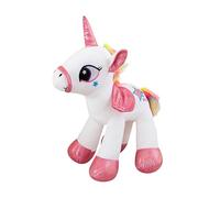 Colorful Unicorn Plush Toy Doll - 38cm Soft Stuffed Cartoon Pony with Glitter Hooves, Sparkling Horn and Star Embroidery, Cute Plush Doll for Girls Bedroom Decor and Hugging Comfort