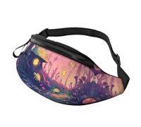 Colorful Unisex Crossbody Waist Pack Mushroom Garden Adjustable Waist Fanny Pack Mushroom House Trendy Printed Crossbody Bag Travelers - Secure Storage for passports, Tickets, and Cash 14X35CM