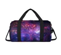 Colorful Universe Nebula Sport Duffel Bag with Shoes Compartment Galaxy Nebula Overnight Weekender Bags Travel Gym Luggage Organizer for Women Men Kids Girls Boys