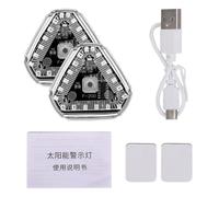 Colorful USB Rechargeable LED Car Light, RGB Color Remote Flashing Warning Car Decorative Light, Multi-modal