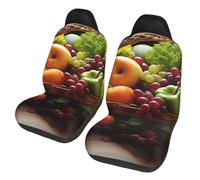 Colorful Various Vegetables and Fruit Car Seat Covers Front Seats 2 Pack Washable Non-Slip Car Seat Protectors Waterproof Automotive Seat Cover Universal Seat Cushion Protector for Cars, Vans, Trucks