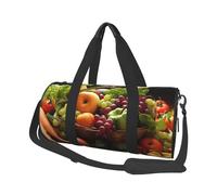 Colorful Various Vegetables and Fruit Duffel Bags for Women Men, Foldable Travel Totes Bag for Airplane Essentials, Weekender Overnight Bags Large Sport Gym Bag Carry On Luggage Bag with Strap
