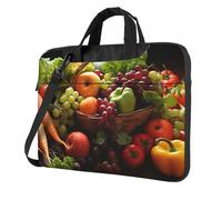 Colorful Various Vegetables and Fruit Laptop Bag 14 inch Business Briefcase for Men Women Water Resistant Laptop Shoulder Bag