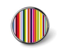 Colorful Vertical Stripes Round Badge Pin Metal Memorial Brooch Button Lapel Pins for Backpack Wedding