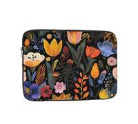 Colorful Vibrant Flower Leaves Pattern Laptop Sleeve 13 Inch Shockproof Protective Notebook Case Travel Laptop Bag for Men Women