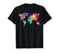 Colorful & Vibrant World Map Of Planet Earth - Earth Day T-Shirt
