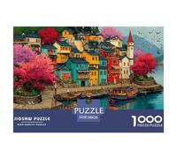 Colorful Village Harbor Thick Sturdy Cardboard Excellent Brain Game, Suitable for Improving Mental Flexibility And Focus 38x26cm/1000pcs