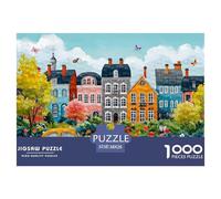 Colorful Village Scene Thick Sturdy Cardboard Excellent Brain Game, Suitable for Improving Mental Flexibility And Focus 38x26cm/1000pcs