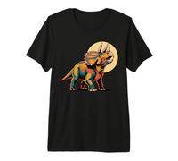 Colorful Vintage Triceratops Sunset Retro Tee Design Premium T-Shirt